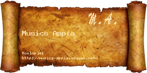 Musics Appia névjegykártya